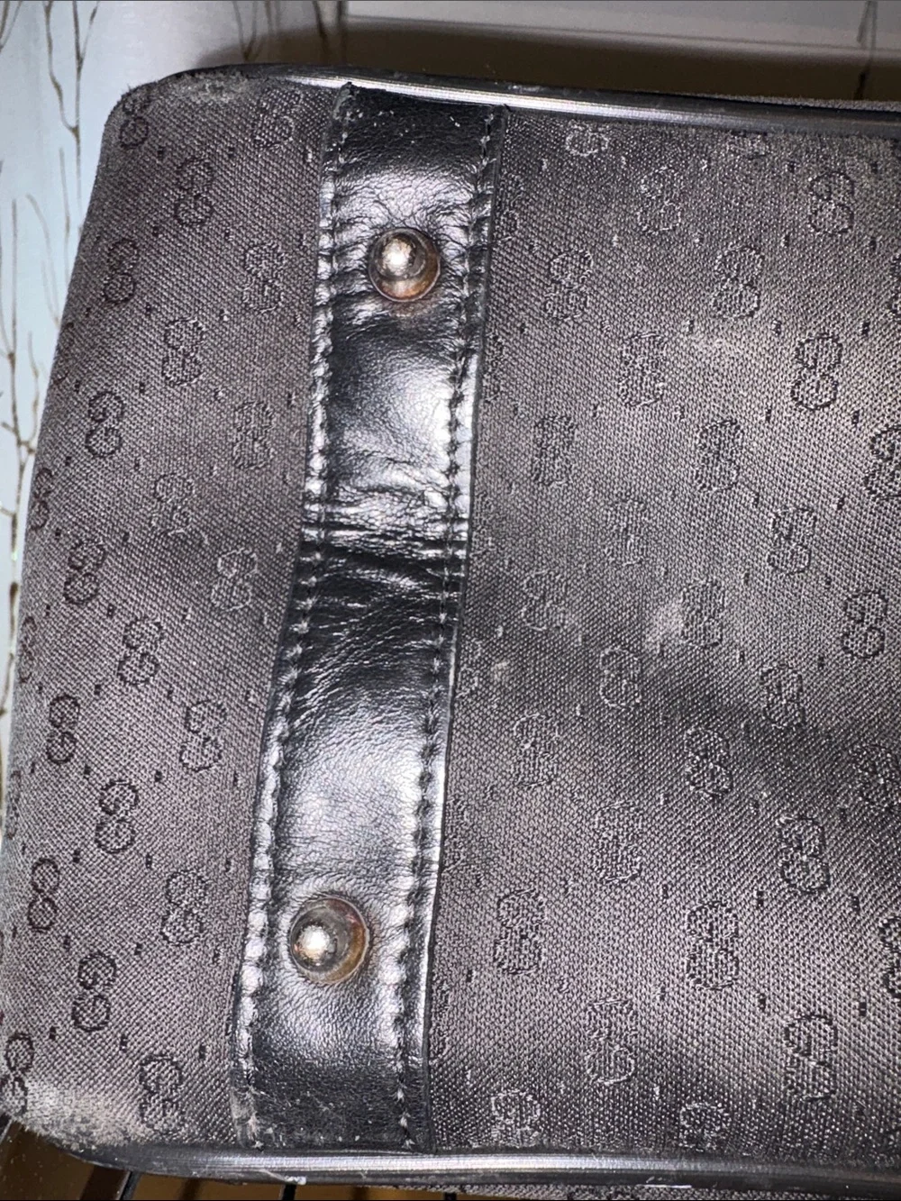 Gucci Black Monogram Canvas vintage purse